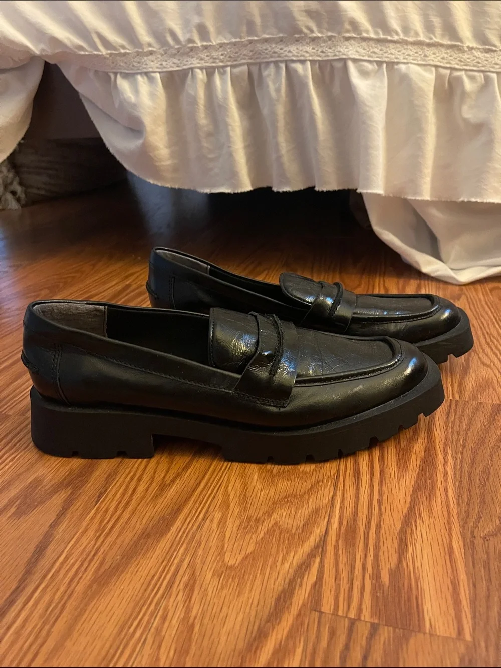 Dolce Vita Black Patent Platform Loafers